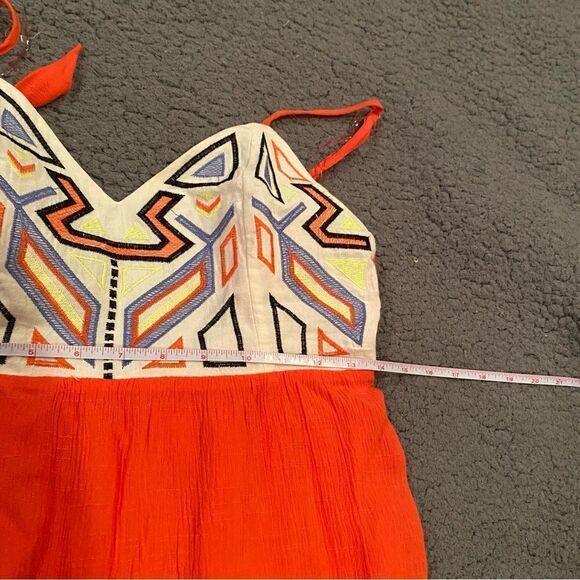 Flying Tomato Embroidered Spaghetti Strap Dress MIDI Size Medium - Picture 4 of 9
